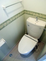 3点式ユニットバスより単独の清潔感のあるトイレ空間に