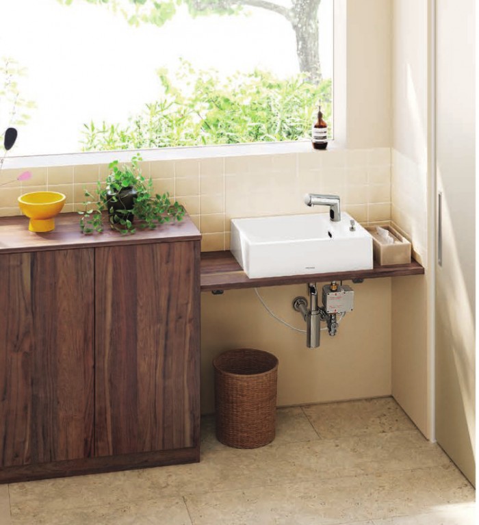 Panasonicのコンパクト洗面〈アクアファニチャー〉 GACT1E15_0003-11